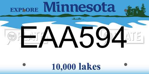 EAA594 Minnesota License Plate