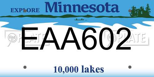 EAA602 Minnesota License Plate