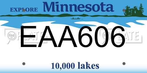 EAA606 Minnesota License Plate