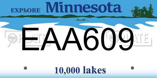 EAA609 Minnesota License Plate