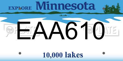 EAA610 Minnesota License Plate