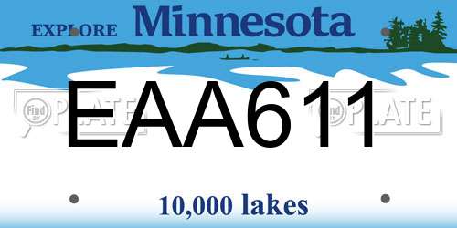 EAA611 Minnesota License Plate