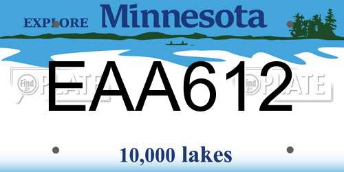 EAA612 Minnesota License Plate