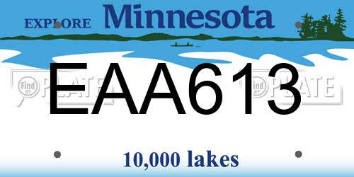 EAA613 Minnesota License Plate