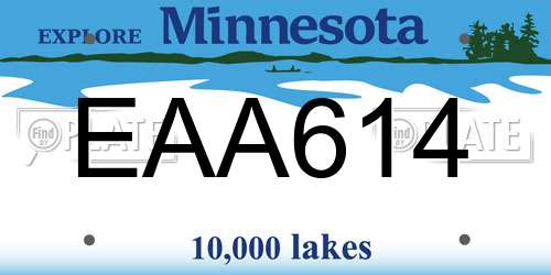 EAA614 Minnesota License Plate