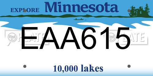 EAA615 Minnesota License Plate
