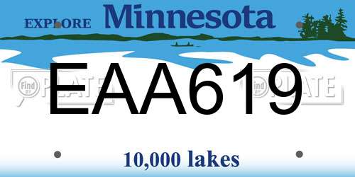 EAA619 Minnesota License Plate