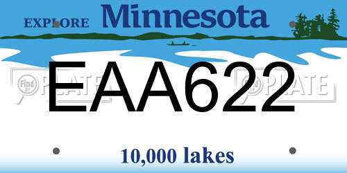 EAA622 Minnesota License Plate