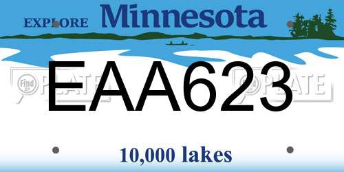 EAA623 Minnesota License Plate