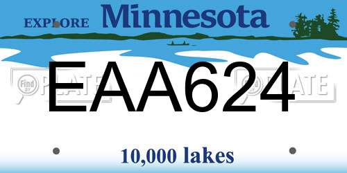 EAA624 Minnesota License Plate