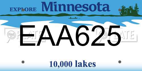 EAA625 Minnesota License Plate