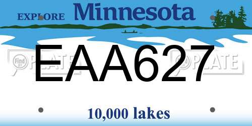 EAA627 Minnesota License Plate