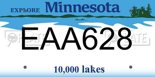 EAA628 Minnesota License Plate