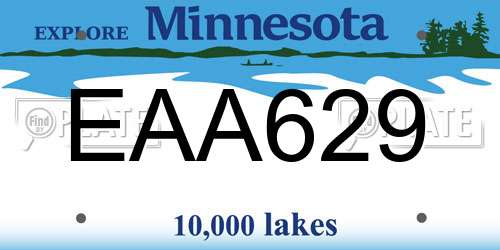 EAA629 Minnesota License Plate