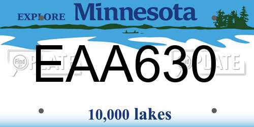 EAA630 Minnesota License Plate