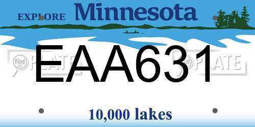 EAA631 Minnesota License Plate