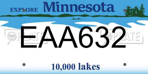 EAA632 Minnesota License Plate