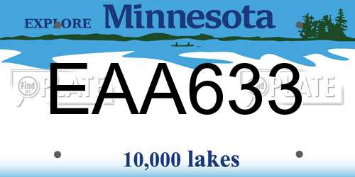 EAA633 Minnesota License Plate