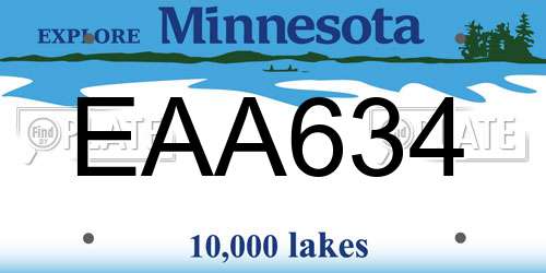 EAA634 Minnesota License Plate