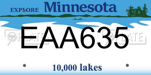EAA635 Minnesota License Plate