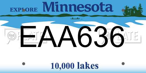 EAA636 Minnesota License Plate