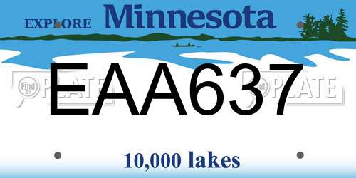 EAA637 Minnesota License Plate