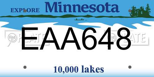 EAA648 Minnesota License Plate
