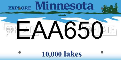 EAA650 Minnesota License Plate