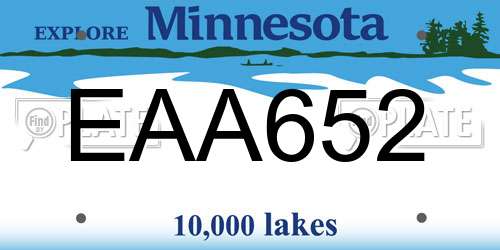 EAA652 Minnesota License Plate