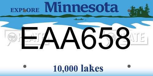 EAA658 Minnesota License Plate