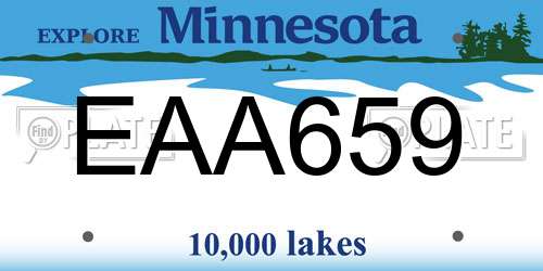 EAA659 Minnesota License Plate