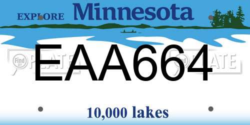 EAA664 Minnesota License Plate