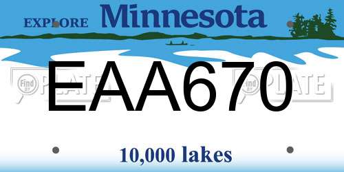 EAA670 Minnesota License Plate