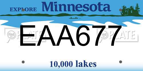 EAA677 Minnesota License Plate