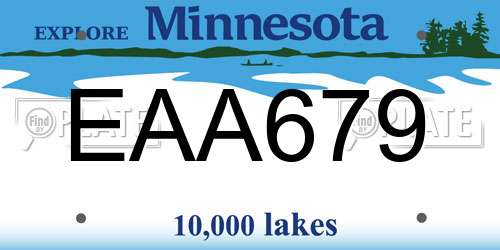 EAA679 Minnesota License Plate