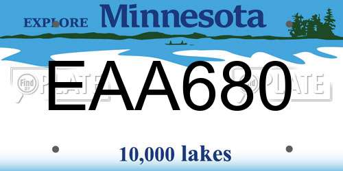 EAA680 Minnesota License Plate