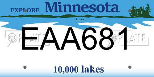 EAA681 Minnesota License Plate