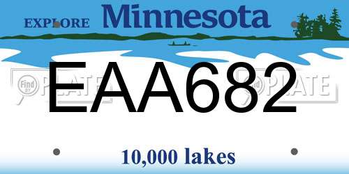 EAA682 Minnesota License Plate