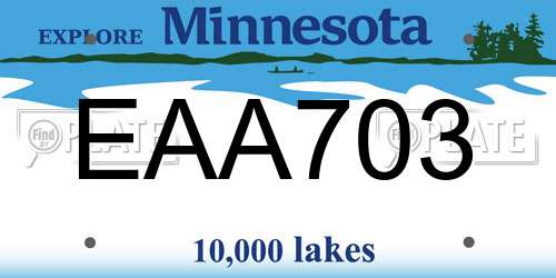 EAA703 Minnesota License Plate