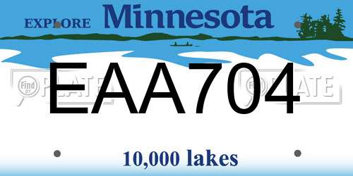 EAA704 Minnesota License Plate