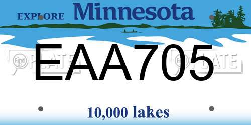 EAA705 Minnesota License Plate