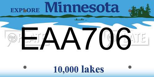 EAA706 Minnesota License Plate