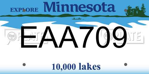 EAA709 Minnesota License Plate