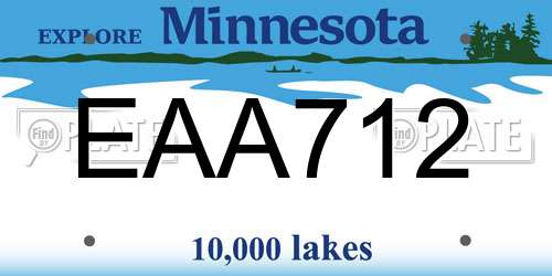 EAA712 Minnesota License Plate