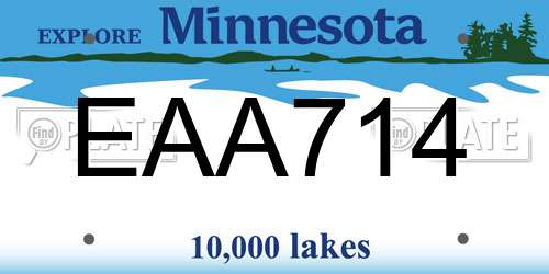 EAA714 Minnesota License Plate