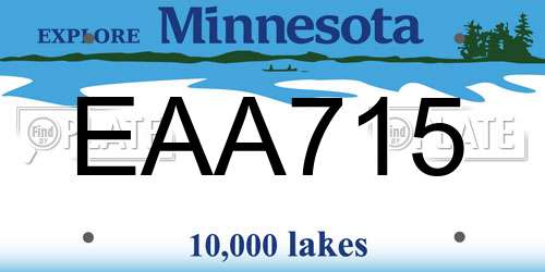 EAA715 Minnesota License Plate