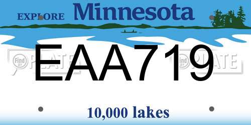 EAA719 Minnesota License Plate