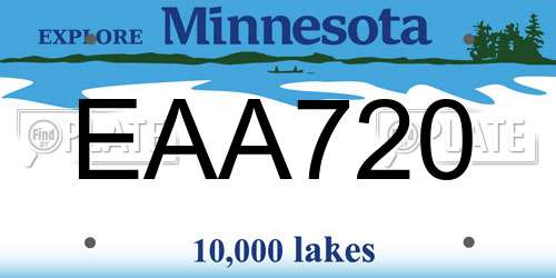 EAA720 Minnesota License Plate
