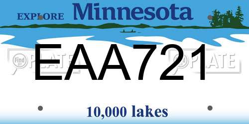 EAA721 Minnesota License Plate