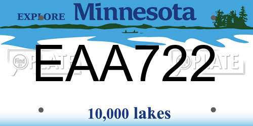 EAA722 Minnesota License Plate